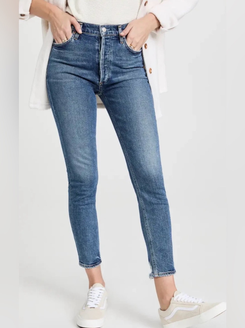 Agolde Nico High Rise Slim Jeans size 28 in Betray Medium Blue Wash $208